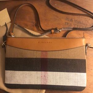 Burberry Canvas Check Payton Wristlet/Crossbody